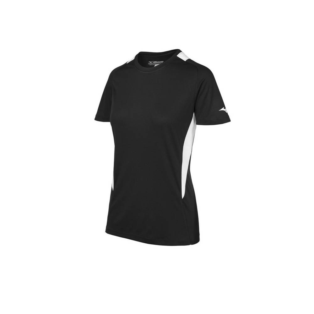 Damske Dresy Mizuno Crew Neck Softball Čierne/Biele Vypredaj YGNE60495